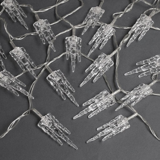 Гирлянда Нить 5 м с насадками Льдинка, IP20, прозрачная нить, 20 LED, свечение мульти (RG/RB), мигание, 220 В