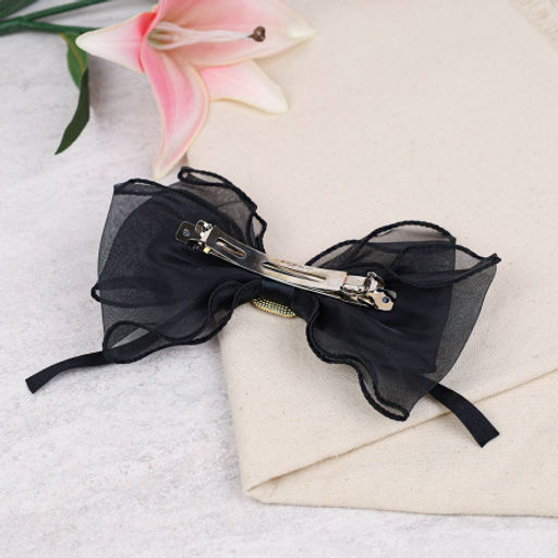Бант-заколка для волос / MZ47-1 /уп 12/ черная - Галеонтрейд фото 2