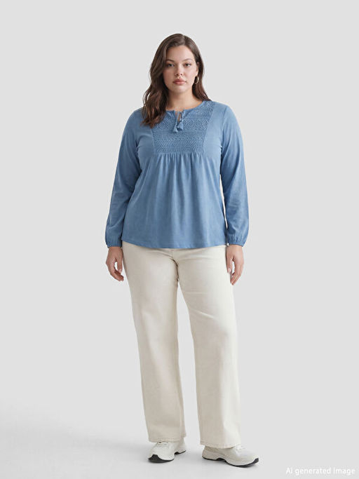 Ba?lamal? Yaka Nak??l? Bluz