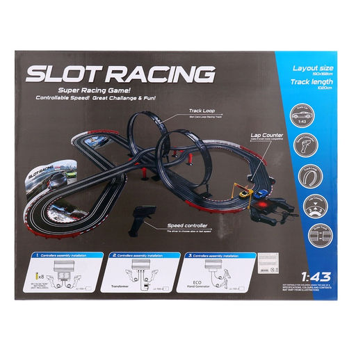 Уценка Автотрек Турбо кросс, с 2 машинами 1:43, работает от сети