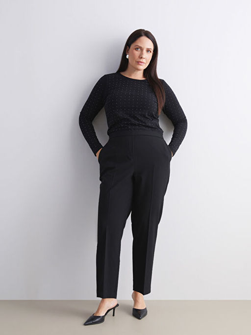 B?y?k Beden Y?ksek Bel Cigarette Kad?n Pantolon