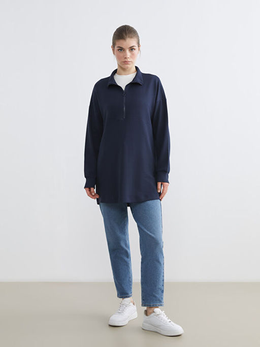 Dik Yaka Kad?n Sweatshirt Tunik