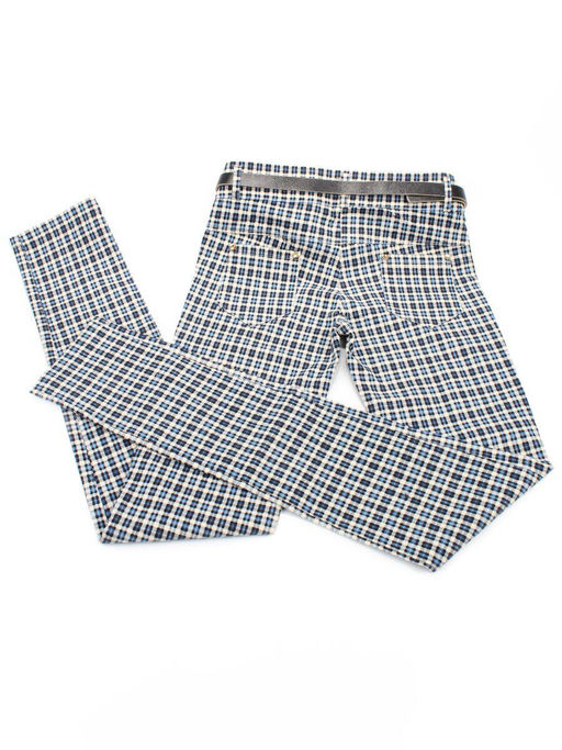 6717-1 BLUE/BEIGE Брюки женские (65% хлопок, 33% полиэстер,2% эластан)