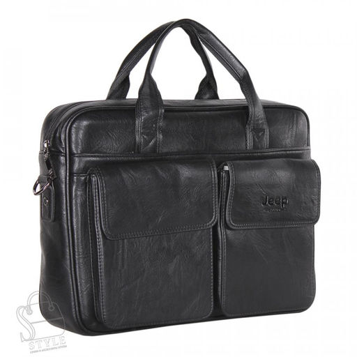 Портфель мужской 1802-01 black Jeep в Новосибирске