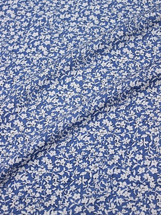 Штапель Цветочный шарм цв.джинс, ш.1.45м, вискоза-100%, 100гр/м.кв