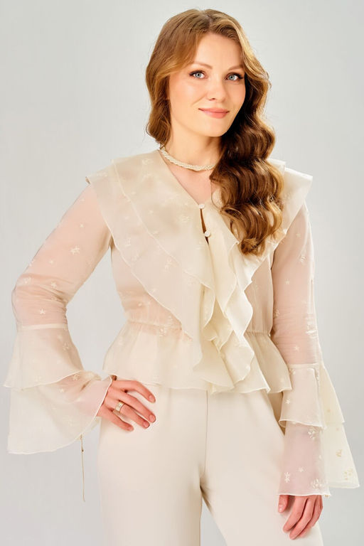 Блуза FITA 20812 экрю  фото 4