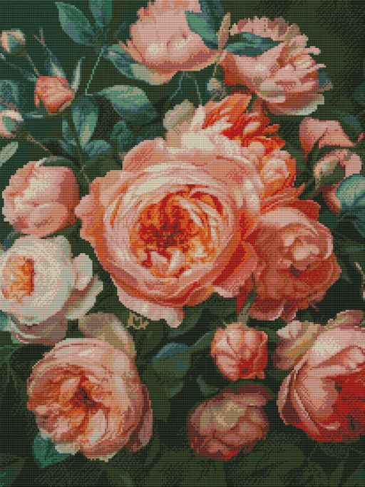 Вышивка крестиком 40х50см, Розы