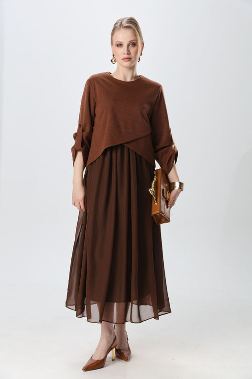 Платье NIKVA н740-25 кофе с молоком  фото 9