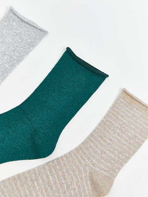 Desenli Kad?n Soket ?orap 3l?