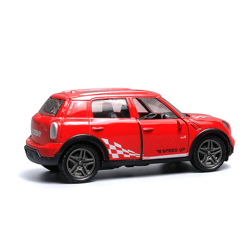 Красная с белым рисунком инерционная машинка die-cast , 1:32