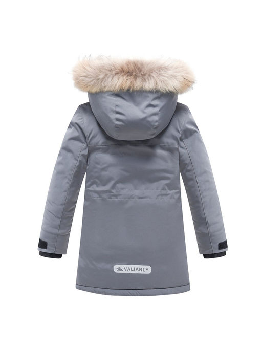 Парка зимняя подростковая для мальчика серого цвета 9331Sr