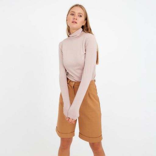 Водолазка женская MINAKU: Basic line, цвет бежевый, размер 52