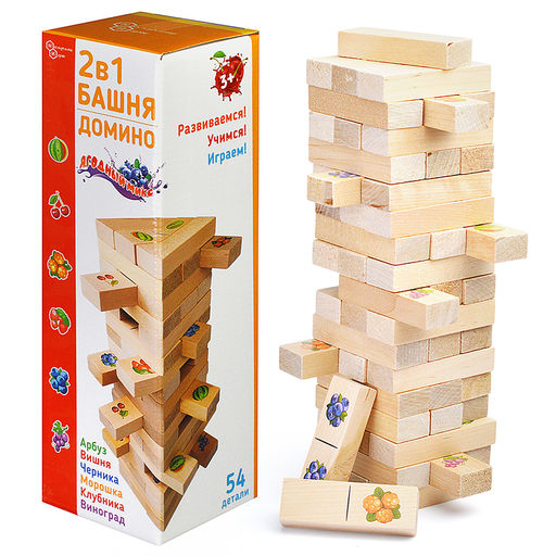 Башня+Домино 2 в 1 "Ягодный микс"
