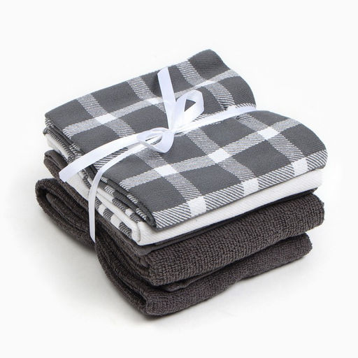 Кух. набор Этель Grey: полотенце - 4 шт, салфетка 30х30 см, 100% хл.  фото 10