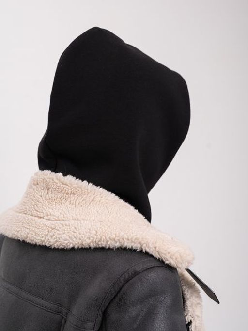 Капор трикотажный черный, капюшон - Yollochka фото 5