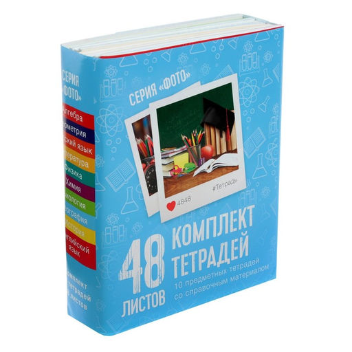 Тетради предметные Calligrata «Фото», 10 предметов, 48 листов, со справочным материалом, обложка из мелованного картона