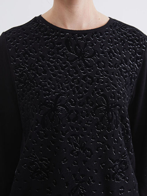 Bisiklet Yaka Desenli Kad?n Ti??rt