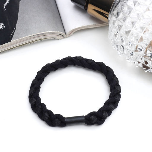 Цена за 12 шт. Резинка для волос «Спорт элит», сложное плетение, 5 см, чёрная