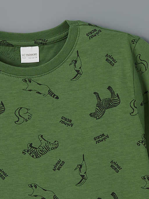 Bisiklet Yaka Erkek ?ocuk ?ortlu Pijama Tak?m? 2li