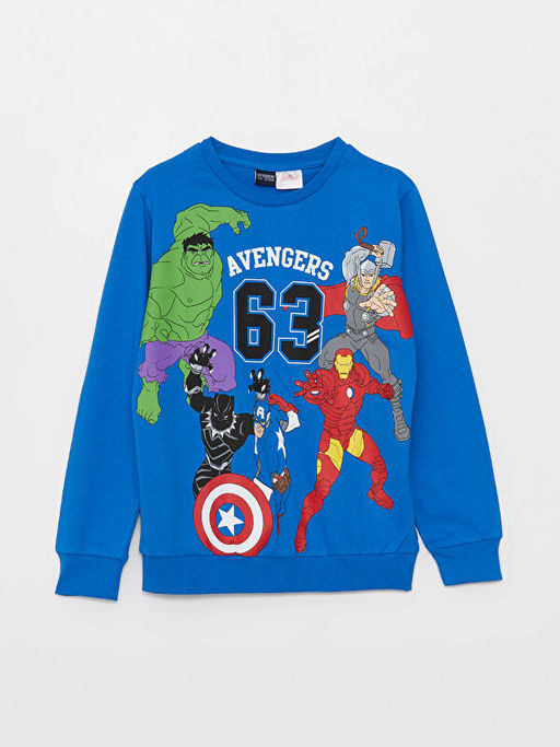 Bisiklet Yaka Avengers Bask?l? Uzun Kollu Erkek ?ocuk Ti??rt