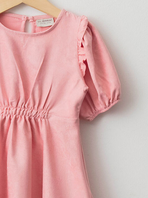 Bisiklet Yaka F?rf?r Detayl? K?sa Kollu K?z ?ocuk Elbise - Waikiki фото 3