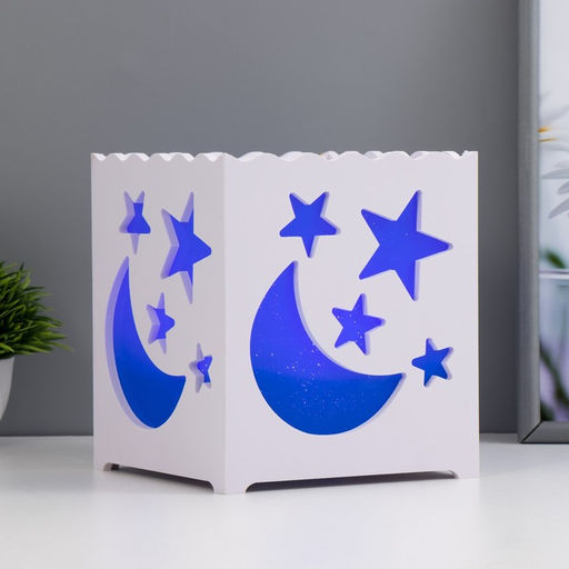 Фигурка световая RISALUX «Звездный», LED - ночник, от батареек 3×ААА, USB, синий 15×15×15 см