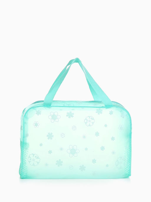 Цена за 2 шт. Косметичка - сумочка на молнии для бассейна, с ручками, с рисунком, зелёная - Simaland фото 2