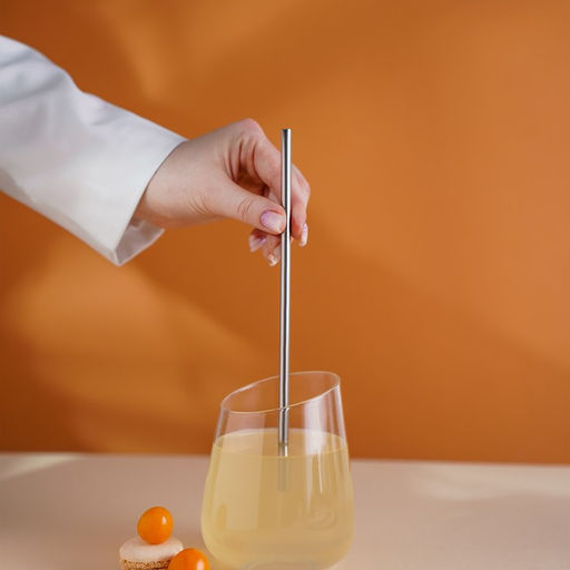 Набор металлических трубочек Straws, 6 шт, 21 см, сталь 304 - Доляна фото 4