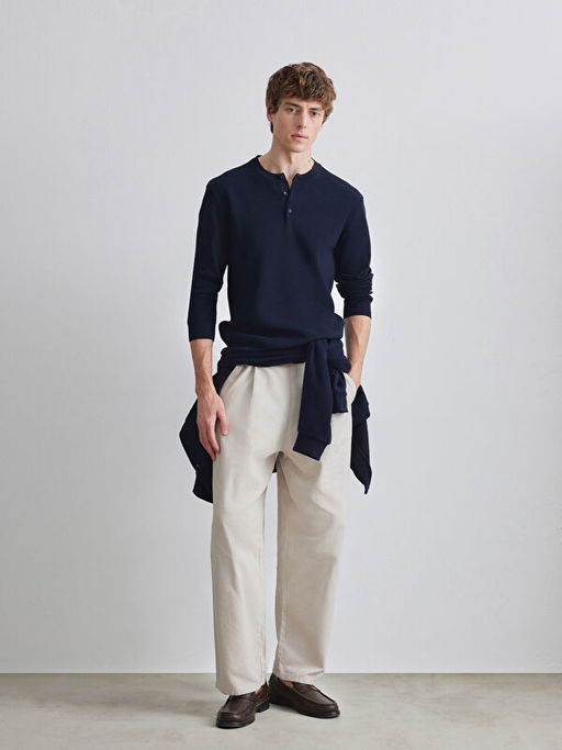 Bisiklet Yaka Erkek Triko Kazak