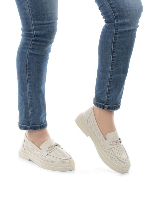 03-HY16-1D BEIGE Лоферы женские (натуральная кожа) - No name фото 3