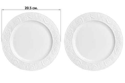 Набор тарелок 2 пр. 20,5*20,5*1,5 см Белые розы - Elan gallery фото 2