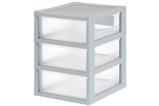 Органайзер 3-х секционный 25*19,5*26 см, серый/прозрачный (модель 596) - Elan gallery фото 5