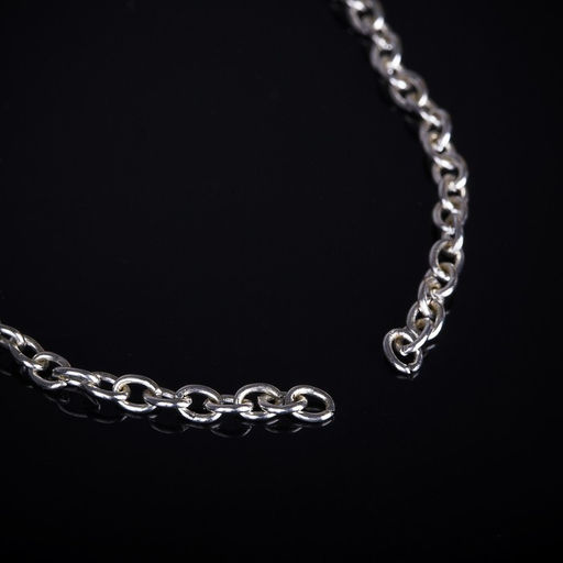 Цепочка с карабином L60см (набор 5шт) 7х5х1мм, СМ-1935, цвет, цвет серебро - Queen fair фото 2