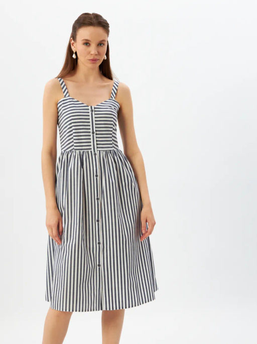 Платье Сарафан из хлопка с принтом полоска - Tantino фото 8