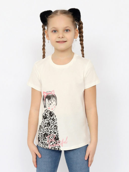 CRB wear/CSKG 63866-21-419 Футболка для девочки,экрю/Ex.Cherubino