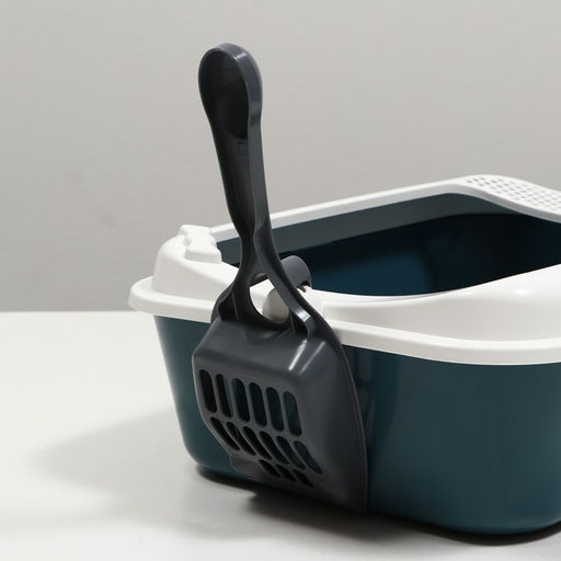 Туалет Сима с бортом + совок 30 х 39 х 13,5 см серый FIX - Пижон фото 4