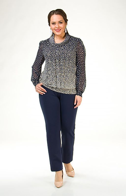 Блуза из мягкого шелковистого трикотажа с утонченным узором горох - Ckc collections фото 2