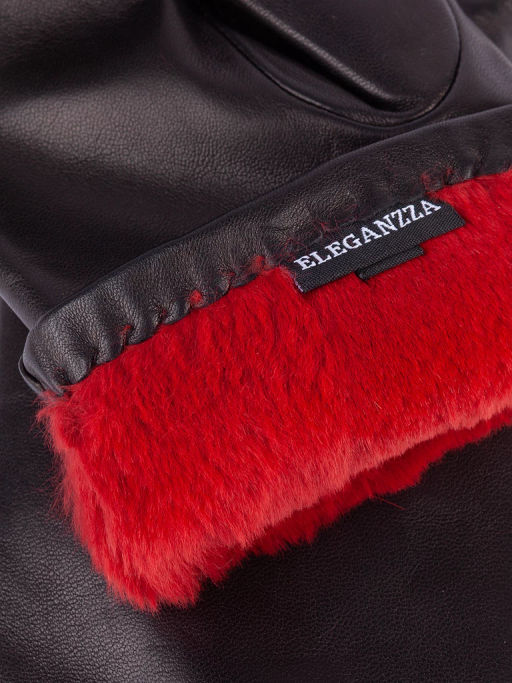 Рукавицы женские н/м крол IS129 black - Eleganzza фото 3