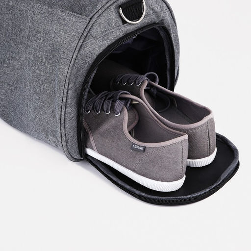 Сумка спортивная на молнии, отдел для обуви, длинный ремень, цвет серый - Simaland фото 4