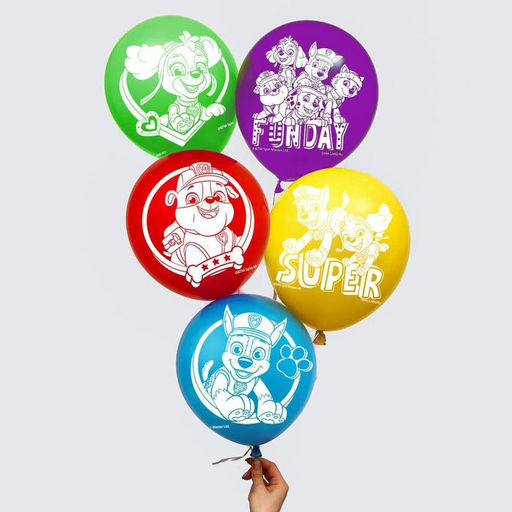 Шар воздушный «Супер», 12 дюйм, латексный, 5 штук, Щенячий патруль