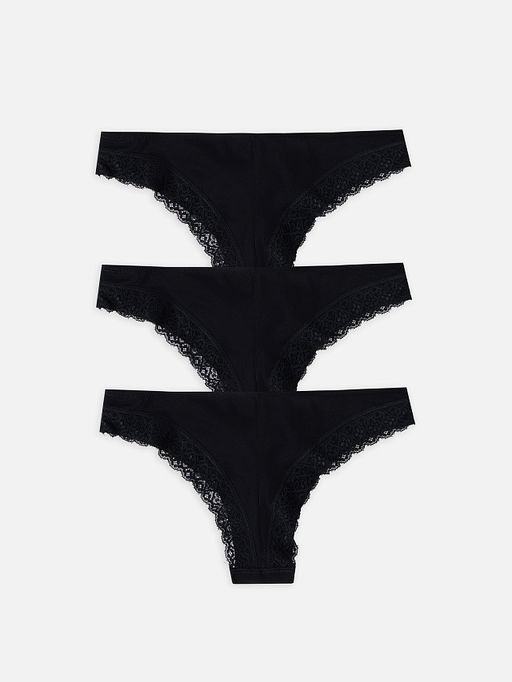 Трусы женские бразилиана набор (3 шт.) в черном цвете - Mark formelle фото 10