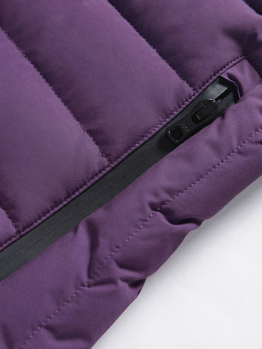 Куртка женская стёганая с капюшоном с графеновой подкладкой темно-фиолетового цвета 9624_1TF