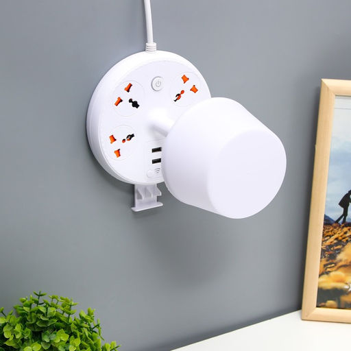 Настольная лампа «Эра» LED 5 Вт 3000К-6000К 4 розетки 2хUSB2.0 МИКС 15×15×22 см RISALUX
