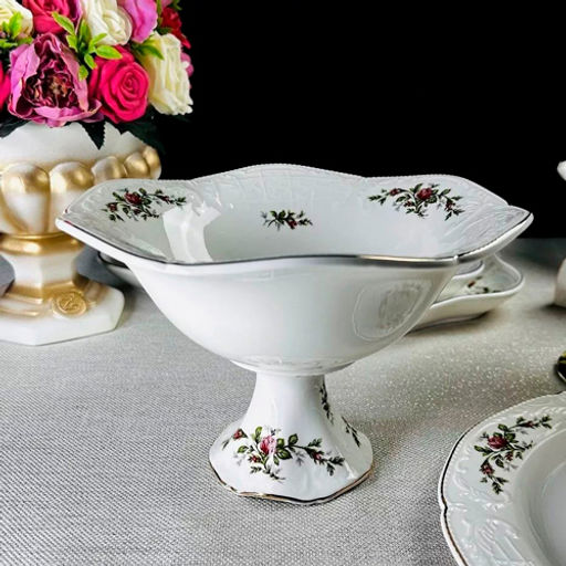 Конфетница на ножке ДОМИНИКА в под.уп. Фарфор арт.205-379 /LENARDI/