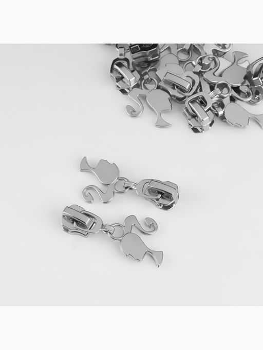 Бегунок для металлической молнии, №5, «Кукла», 10 шт., цвет никель