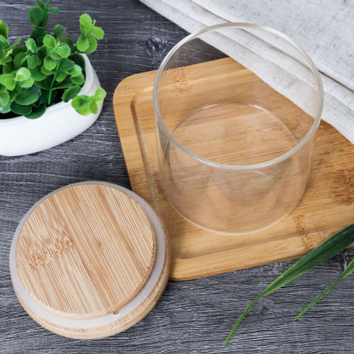 Банка для сыпучих бамбуковая крышка d-85/080 мм 300 мл /GT-35-120/уп100/ - ГалеонТрейд фото 3