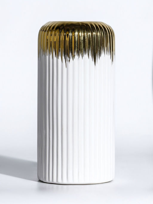 Ваза для цветов «Дакей», 20×10 см, d=6 см, керамика, белая