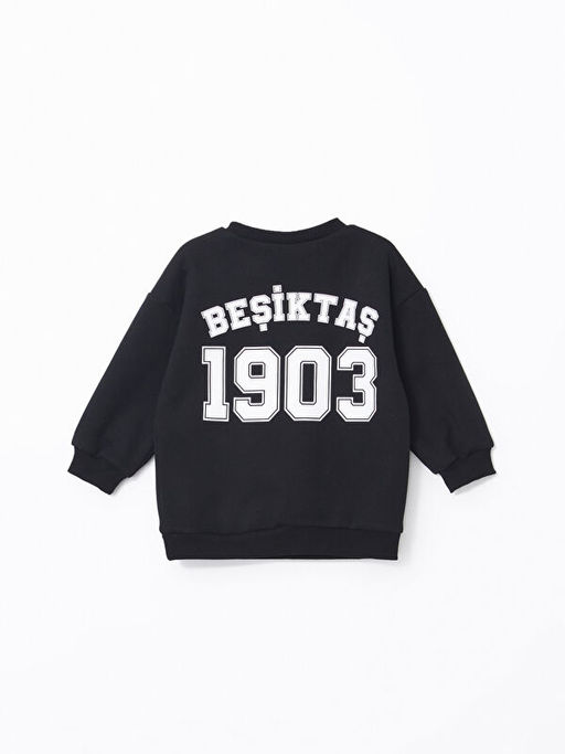 Bisiklet Yaka Be?ikta? Bask?l? Erkek Bebek Sweatshirt - Waikiki фото 3