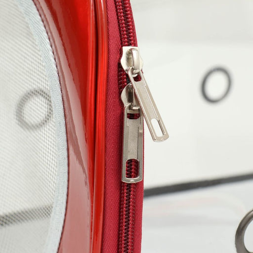 Сумка - переноска для животных, прозрачная, 43 х 24 х 28 см, красная - Пижон фото 6