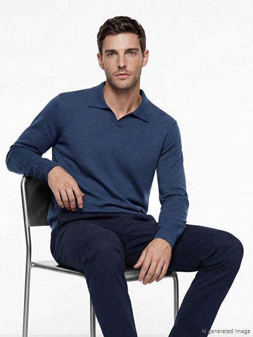 Polo Yaka Erkek Triko Kazak